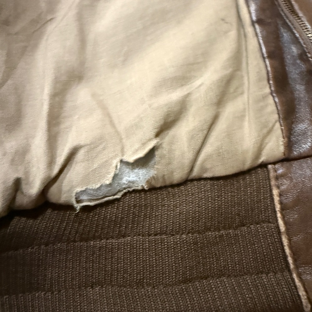 Vintage 1980s Brown Leather Bomber Jacket | Top Gun Aviator | Size 38 - Picture 12 of 15